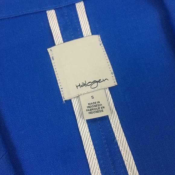 Halogen • Royal Blue One Button Linen Blend Blazer - Picture 6 of 7